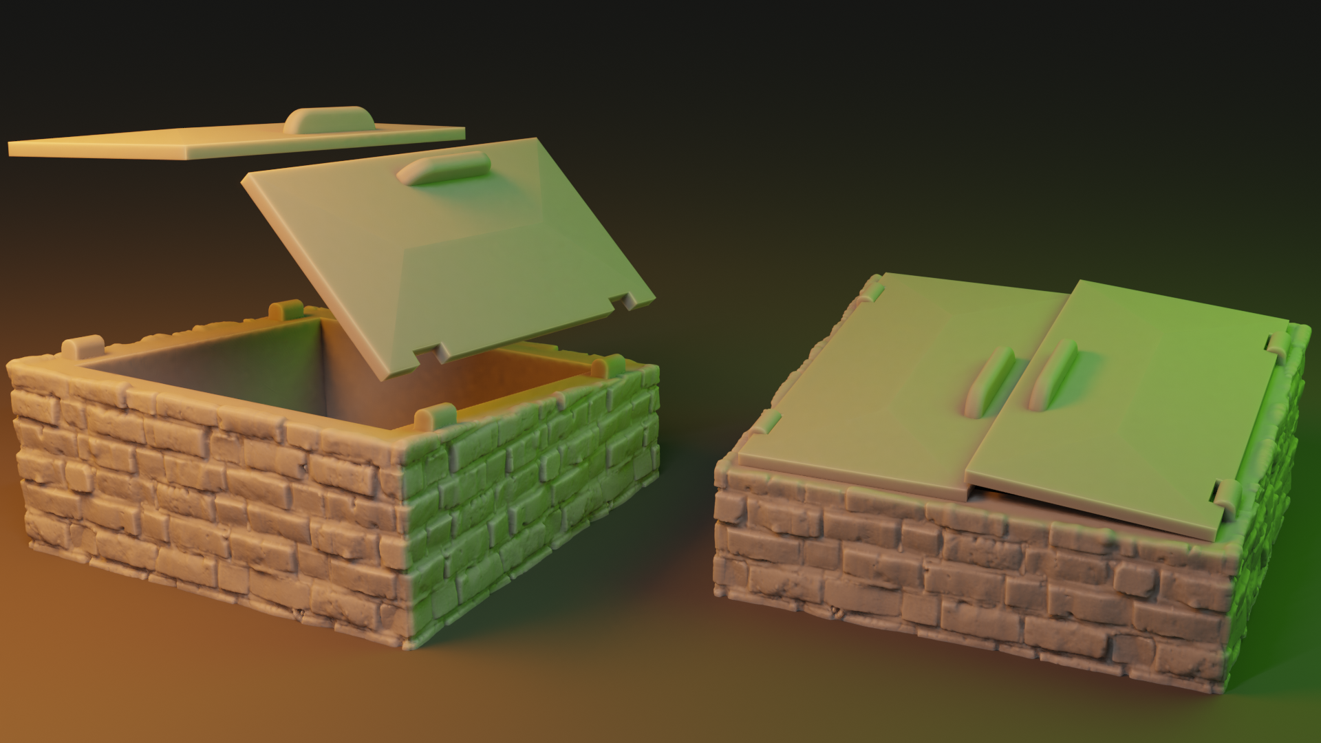 Secret underground entrance, cellar entrance.